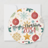 Weihnachtsfamilienfotokarte Feiertagskarte (Rückseite)