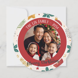 Weihnachtsfamilienfotokarte Feiertagskarte