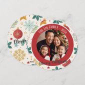 Weihnachtsfamilienfotokarte Feiertagskarte (Vorne/Hinten)