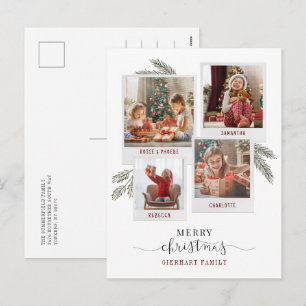 Weihnachtsfamilienfotos Elegant Feiertagspostkarte