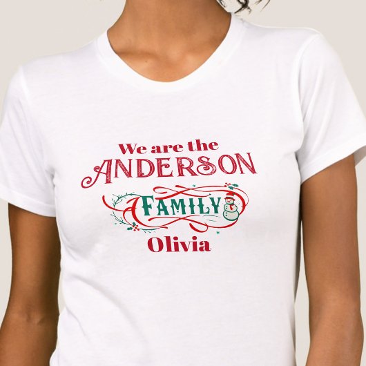 Weihnachtsfamiliengruppe personalisiert T-Shirt