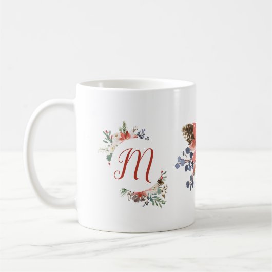 Weihnachtsfamilienmonogramm Kaffeetasse (Links)