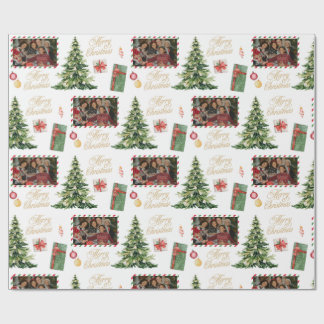 Weihnachtsfamilienrahmen-Geschenkpapier Geschenkpapier