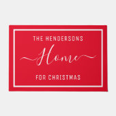 Weihnachtsfamilienrot nach Maß Fußmatte (Vorderseite)