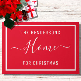 Weihnachtsfamilienrot nach Maß Fußmatte