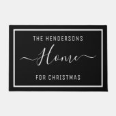 Weihnachtsfamilienschwarz Fußmatte (Vorderseite)