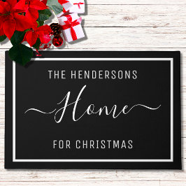 Weihnachtsfamilienschwarz Fußmatte