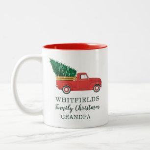 Weihnachtsfamilientreffen Opa Maßgeschneidertes Fe Zweifarbige Tasse
