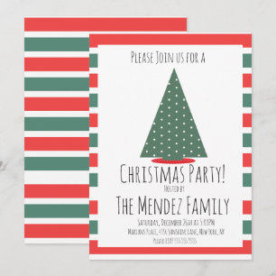 Weihnachtsfamilientreffen Weihnachtsbaum Party Einladung