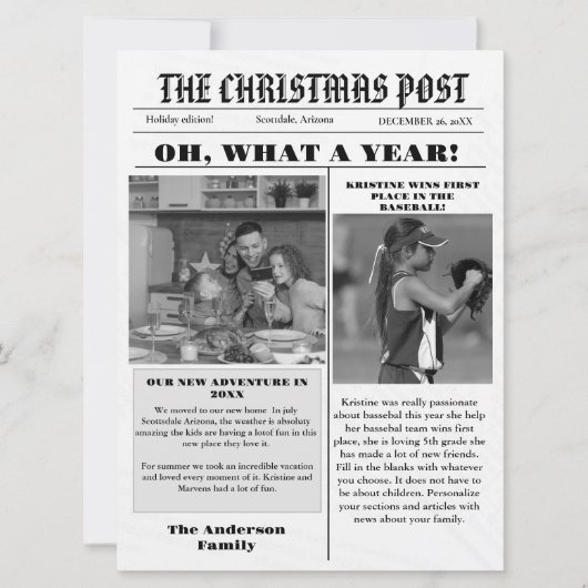 Weihnachtsfamilienzeitung + Jahr im Foto Einladung (Vorderseite)