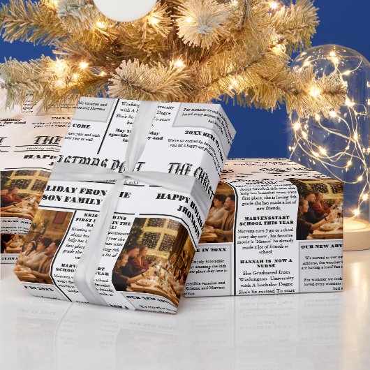 Weihnachtsfamilienzeitung + Jahr im Foto Geschenkpapier (Feiertage)