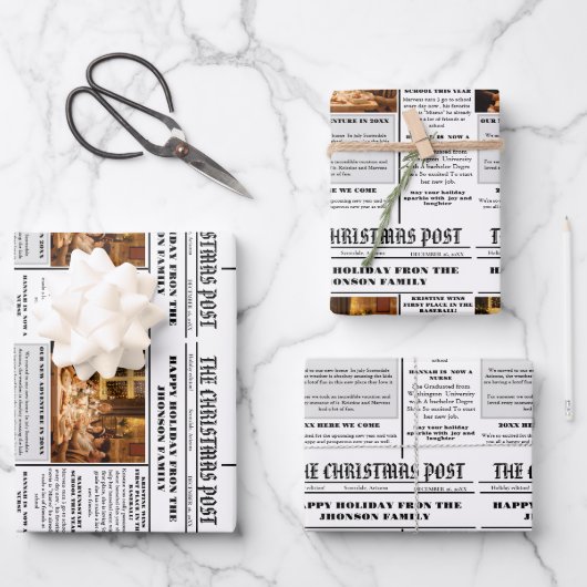 Weihnachtsfamilienzeitung + Jahr im Foto Geschenkpapier Set (Vorderseite)