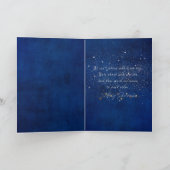 Weihnachtsfamilienzitat auf Blau Feiertagskarte (Innenseite)