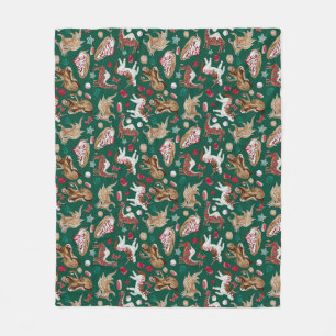 Weihnachtsfantasie Backwaren Fleecedecke