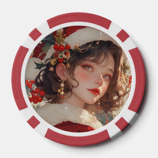 Weihnachtsfantasie : Romantischer Poker Chips (Rückseite)