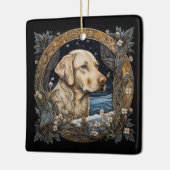 Weihnachtsfantasy Labrador Keramikornament (Links)