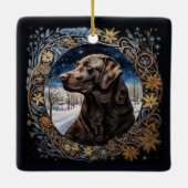 Weihnachtsfantasy Labrador Ornament (Rückseite)