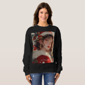 Weihnachtsfantasy: Romantische Frau Basic Sweatshi Sweatshirt (Vorne ganz)
