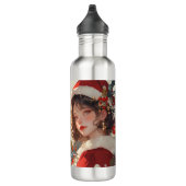 Weihnachtsfantasy Romantische SantaGirl Wasserflas Edelstahlflasche (Rechts)