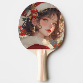 Weihnachtsfantasy : Santa Girl Ping Pong Paddle Tischtennis Schläger