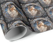Weihnachtsfantasy Sheltie Geschenkpapier (Rolleneckpunkt)