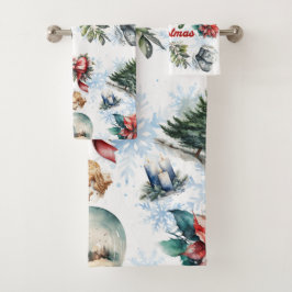 Weihnachtsfarbe Badhandtuch Set