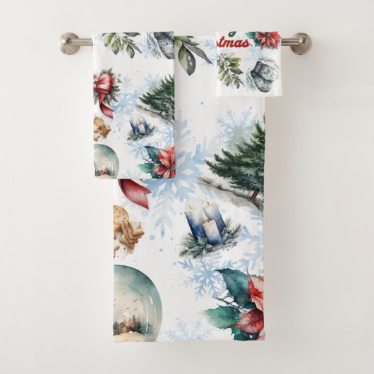 Weihnachtsfarbe Badhandtuch Set (Insitu)