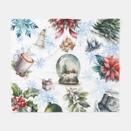 Weihnachtsfarbe Fleecedecke