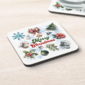 Weihnachtsfarbe Getränkeuntersetzer (Linke Seite)