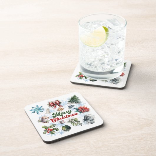 Weihnachtsfarbe Getränkeuntersetzer (Rechte Seite)