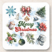 Weihnachtsfarbe Getränkeuntersetzer (Vorderseite)