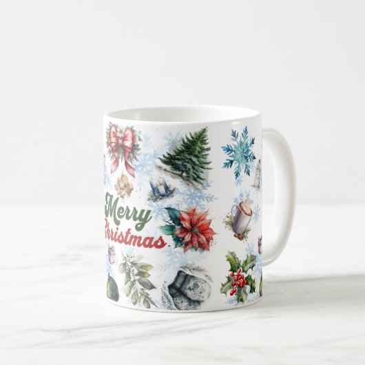 Weihnachtsfarbe Kaffeetasse (VorderseiteRechts)