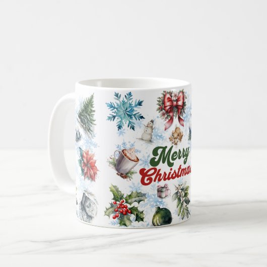 Weihnachtsfarbe Kaffeetasse (Vorderseite Links)
