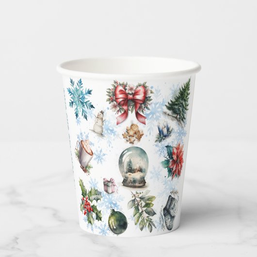 Weihnachtsfarbe Pappbecher (Rückseite)