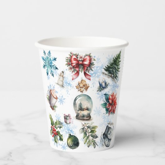 Weihnachtsfarbe Pappbecher (Vorderseite)