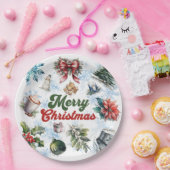 Weihnachtsfarbe Pappteller (Party)