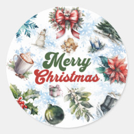 Weihnachtsfarbe Runder Aufkleber