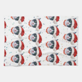 Weihnachtsfarbe Schwarz-Weiß-Katzenfarbe Geschirrtuch (Horizontal)