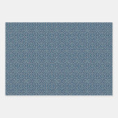 Weihnachtsfarben blau weiß geometrisch nahtlos geschenkpapier set (Vorderseite 2)