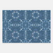 Weihnachtsfarben blau weiß geometrisch nahtlos geschenkpapier set (Vorderseite)