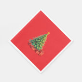 Weihnachtsfarben, dekorierter Weihnachtsbaum, Serviette (Ecke)