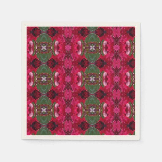 Weihnachtsfarben Kaleidoskop Ecru Cocktail Napkin Serviette (Vorderseite)