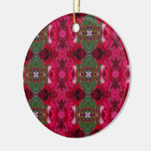 Weihnachtsfarben Kaleidoskop Keramik Ornament (Links)