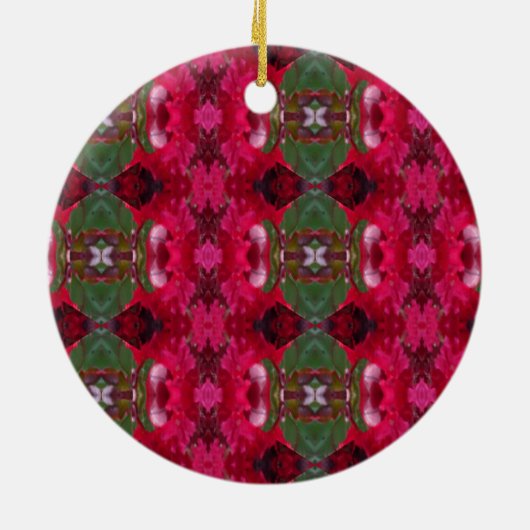 Weihnachtsfarben Kaleidoskop Keramik Ornament (Hinten)