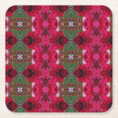 Weihnachtsfarben Kaleidoskop Rechteckiger Pappuntersetzer (Vorderseite)