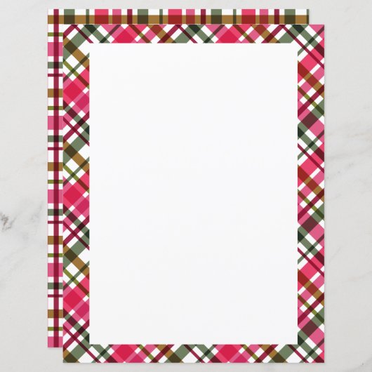 Weihnachtsfarben Kariert Blank (Vorne/Hinten)