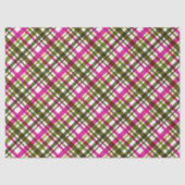Weihnachtsfarben Kariert Rosa Grün Seidenpapier (Vorderseite)