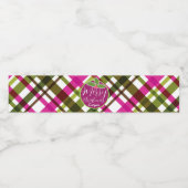 Weihnachtsfarben Kariert Wasserflaschenetikett (Einzelnes Label)