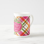 Weihnachtsfarben Karierte Tasse (Vorderseite Rechts)