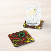 Weihnachtsfarben Mandelbrot Kunststoff-Untersetzer Getränkeuntersetzer (Rechte Seite)